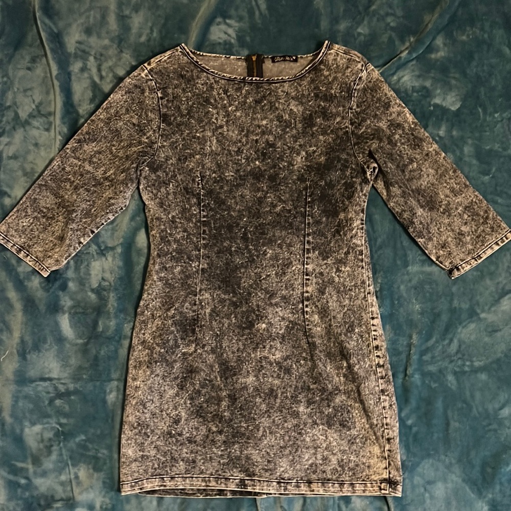 Zip back denim dress